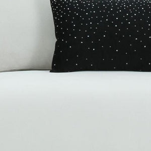 Homeroots 89" White Sofa And Toss Pillows With Silver Legs   488833