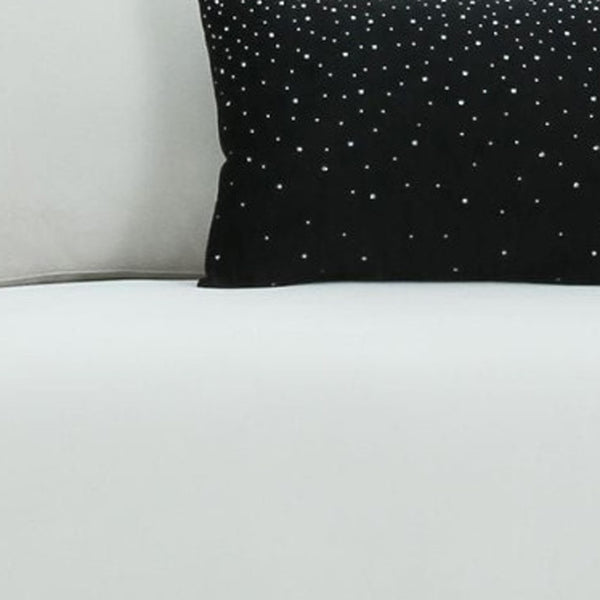 Homeroots 89" White Sofa And Toss Pillows With Silver Legs   488833