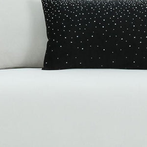 Homeroots 89" White Sofa And Toss Pillows With Silver Legs   488833