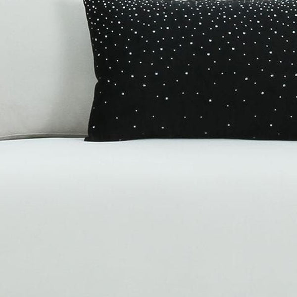 Homeroots 89" White Sofa And Toss Pillows With Silver Legs   488833