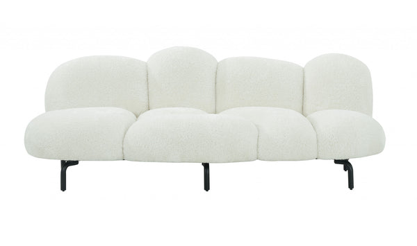 Homeroots 87" White Sofa With Black Legs   488840
