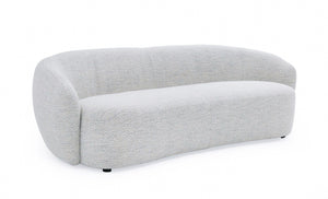 Homeroots 90" Off White Fabric Sofa With Black Legs   488843