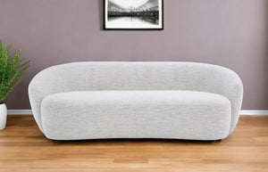 Homeroots 90" Off White Fabric Sofa With Black Legs   488843