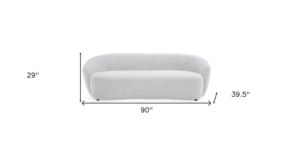 Homeroots 90" Off White Fabric Sofa With Black Legs   488843