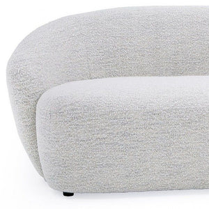 Homeroots 90" Off White Fabric Sofa With Black Legs   488843