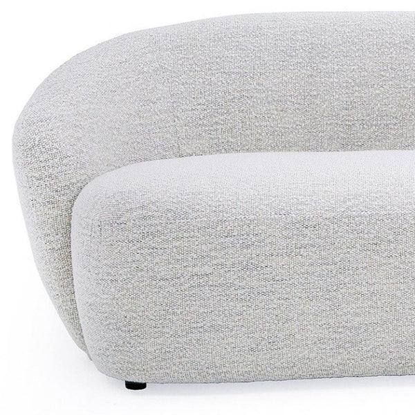 Homeroots 90" Off White Fabric Sofa With Black Legs   488843