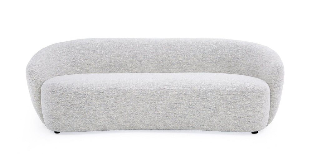 Homeroots 90" Off White Fabric Sofa With Black Legs   488843