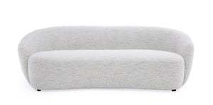 Homeroots 90" Off White Fabric Sofa With Black Legs   488843