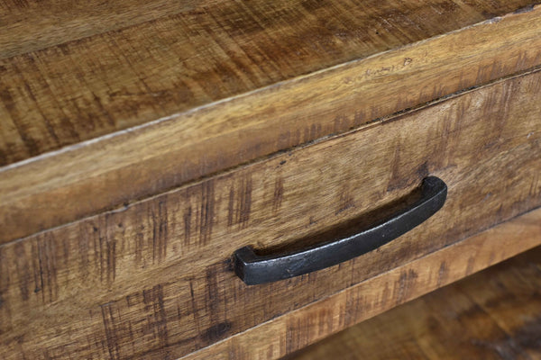 HomeRoots 46" Rustic Industrial Solid Wood Storage Bench with Drawers – Stylish Seating & Hidden Organization 488865