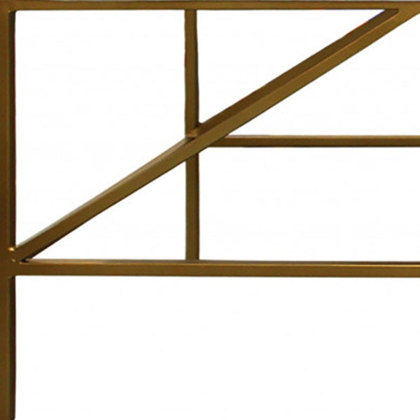 Homeroots 58" Ivory And Gold Upholstered Linen Bench  Metal 488867