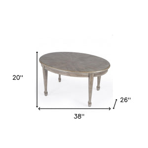 Homeroots 38" Gray Oval Distressed Coffee Table   488877