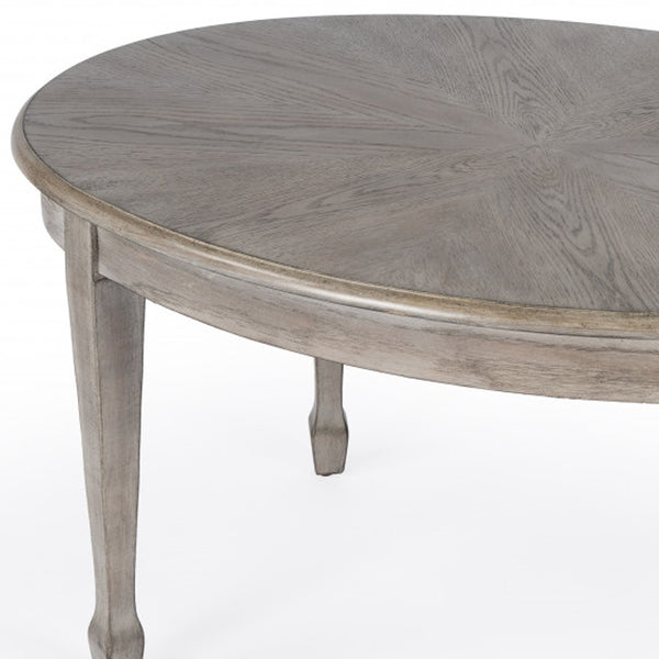 Homeroots 38" Gray Oval Distressed Coffee Table   488877