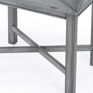 Homeroots 30" Powder Gray Oval Distressed Adjustable Shape Coffee Table   488879