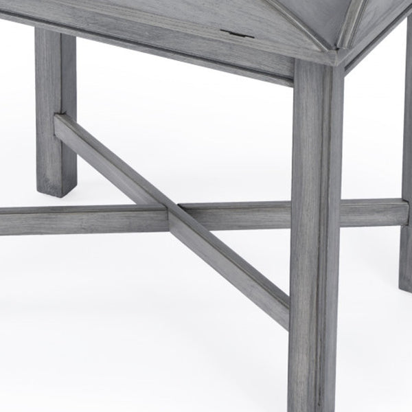 Homeroots 30" Powder Gray Oval Distressed Adjustable Shape Coffee Table   488879