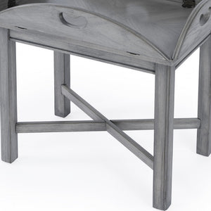Homeroots 30" Powder Gray Oval Distressed Adjustable Shape Coffee Table   488879