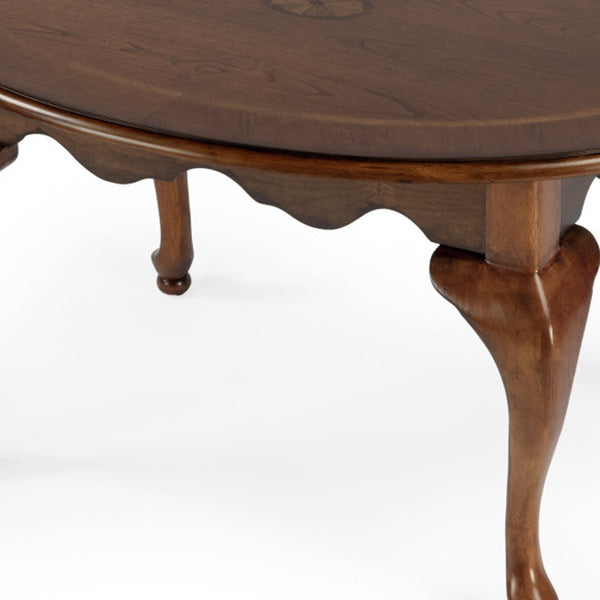 Homeroots 38" Olive Ash Oval Distressed Coffee Table   488880