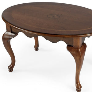 Homeroots 38" Olive Ash Oval Distressed Coffee Table   488880