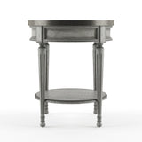 Homeroots 26" Gray Manufactured Wood Round End Table With Drawer And Shelf   488897