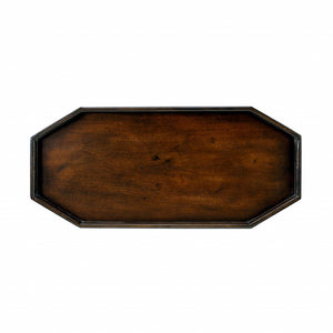 HomeRoots 28" Rustic Dark Brown Octagonal End Table with Two Shelves for Stylish Storage & Display Options 488898