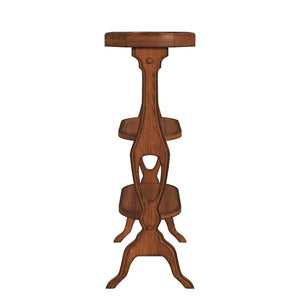 HomeRoots 28" Medium Brown Octagon End Table - Rustic Charm with 2 Shelves for Stylish Storage & Versatility 488899