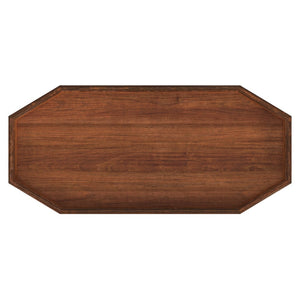HomeRoots 28" Medium Brown Octagon End Table - Rustic Charm with 2 Shelves for Stylish Storage & Versatility 488899