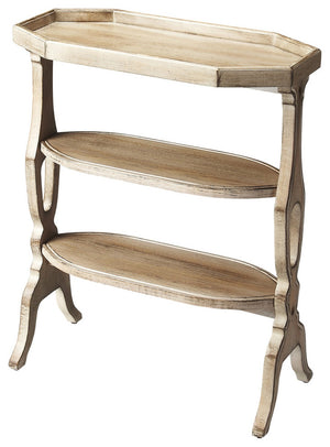 HomeRoots 28" Gray Octagon End Table with Two Shelves - Stylish, Vintage Design for Living Room & Bedroom Use 488900