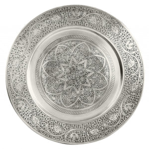 Homeroots 14" Black And Silver Aluminum Round End Table   488905