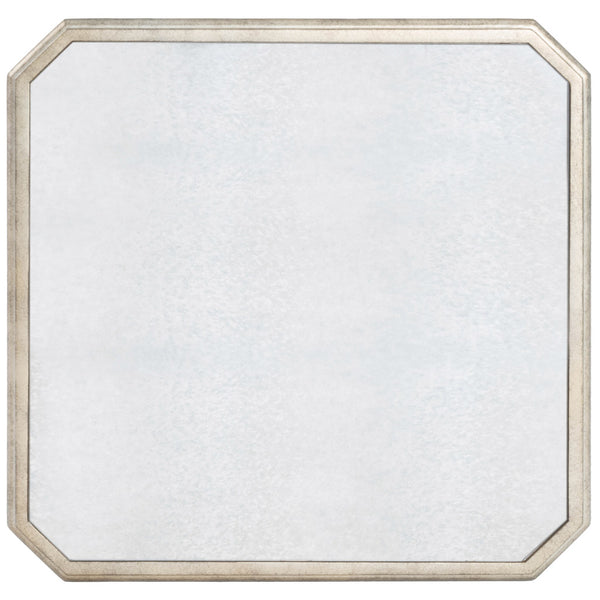 Homeroots 26" Silver Distressed Glass Square End Table   488918