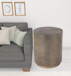 HomeRoots 24" Gold Industrial-Chic Rectangular End Table - Vintage Style, Durable MDF & Steel, Versatile Use 488926
