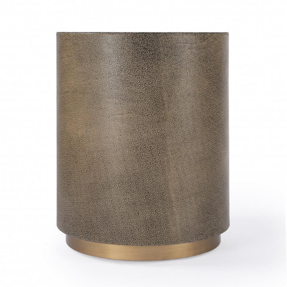 HomeRoots 24" Gold Industrial-Chic Rectangular End Table - Vintage Style, Durable MDF & Steel, Versatile Use 488926