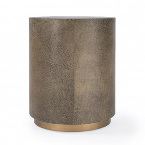 HomeRoots 24" Gold Industrial-Chic Rectangular End Table - Vintage Style, Durable MDF & Steel, Versatile Use 488926