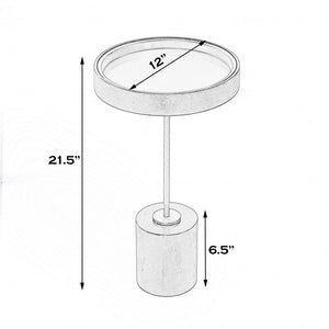 Homeroots 22" Black And Rosegold Solid Wood Round End Table   488928