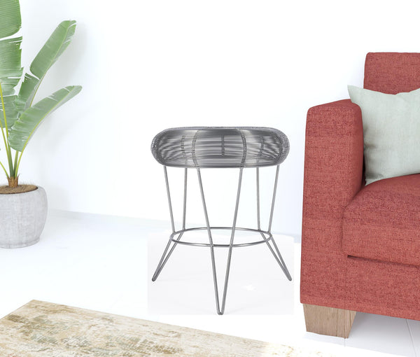 Homeroots 18" Silver Wire Round End Table   488932