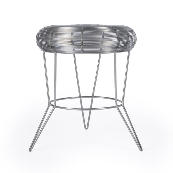 Homeroots 18" Silver Wire Round End Table   488932