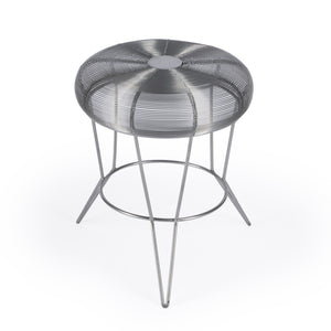 Homeroots 18" Silver Wire Round End Table   488932