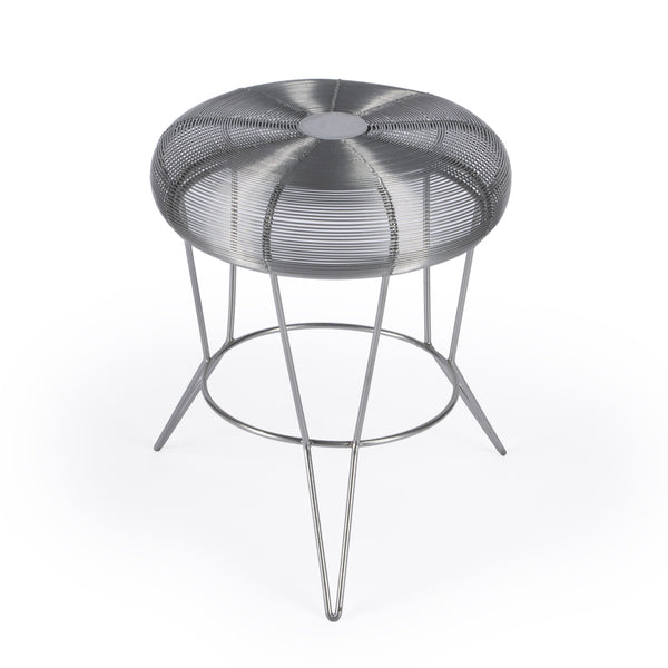 Homeroots 18" Silver Wire Round End Table   488932