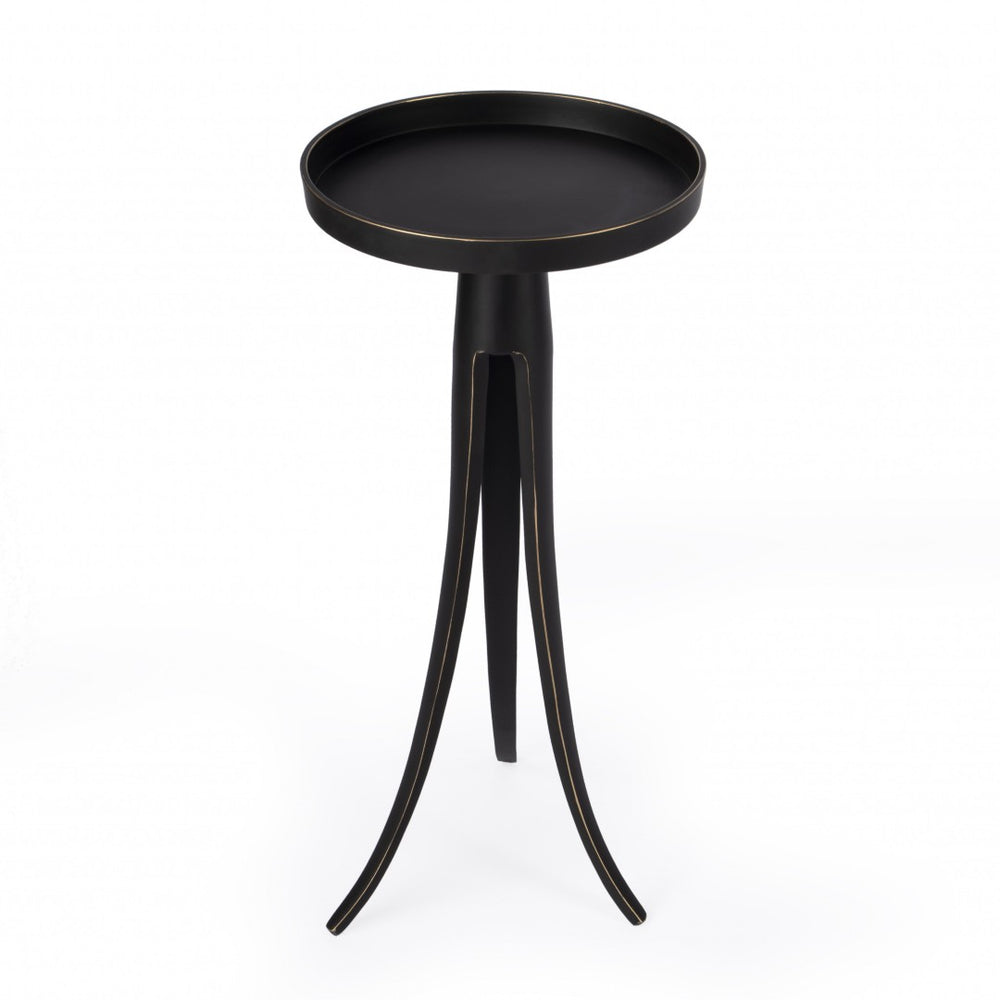 HomeRoots 24" Rustic Black Distressed Aluminum Round End Table - Versatile, Durable, and Stylish Home Accent 488935