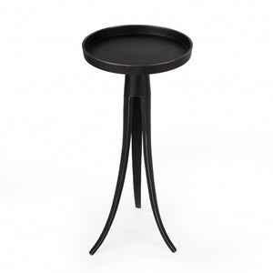 HomeRoots 24" Rustic Black Distressed Aluminum Round End Table - Versatile, Durable, and Stylish Home Accent 488935