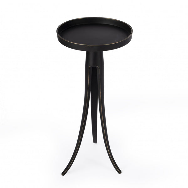 HomeRoots 24" Rustic Black Distressed Aluminum Round End Table - Versatile, Durable, and Stylish Home Accent 488935