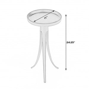 HomeRoots 24" Rustic Black Distressed Aluminum Round End Table - Versatile, Durable, and Stylish Home Accent 488935