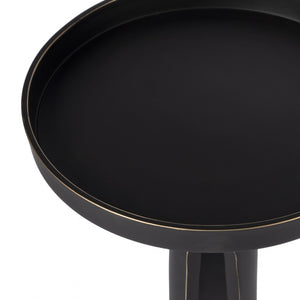 HomeRoots 24" Rustic Black Distressed Aluminum Round End Table - Versatile, Durable, and Stylish Home Accent 488935