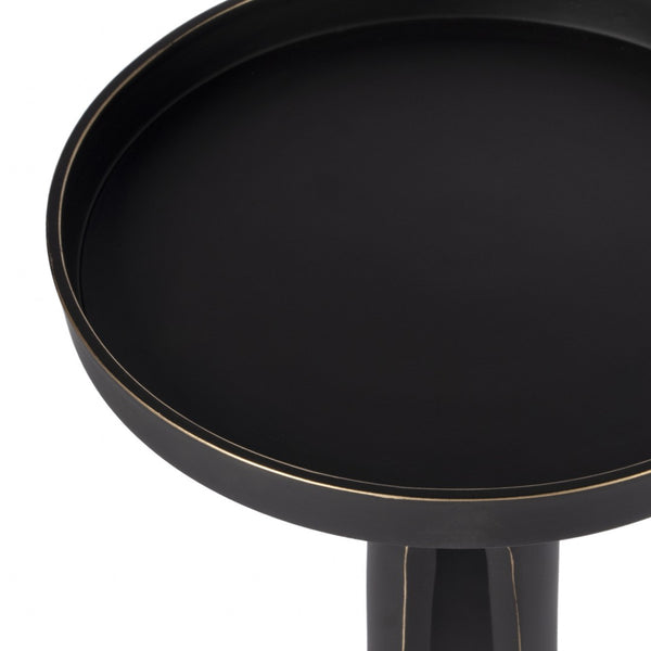 HomeRoots 24" Rustic Black Distressed Aluminum Round End Table - Versatile, Durable, and Stylish Home Accent 488935