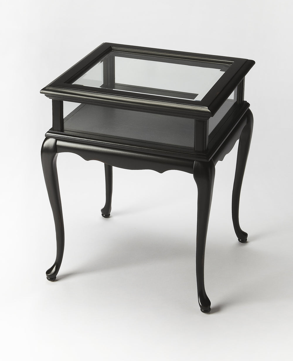 Homeroots 25" Black Glass End Table   488942