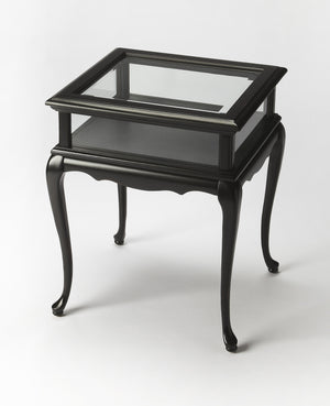Homeroots 25" Black Glass End Table   488942