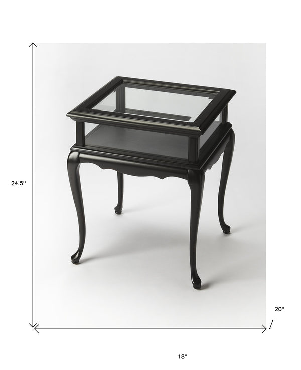 Homeroots 25" Black Glass End Table   488942