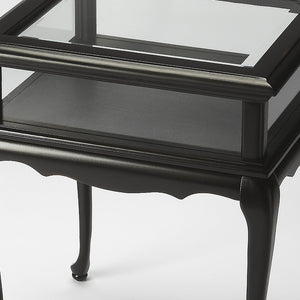 Homeroots 25" Black Glass End Table   488942