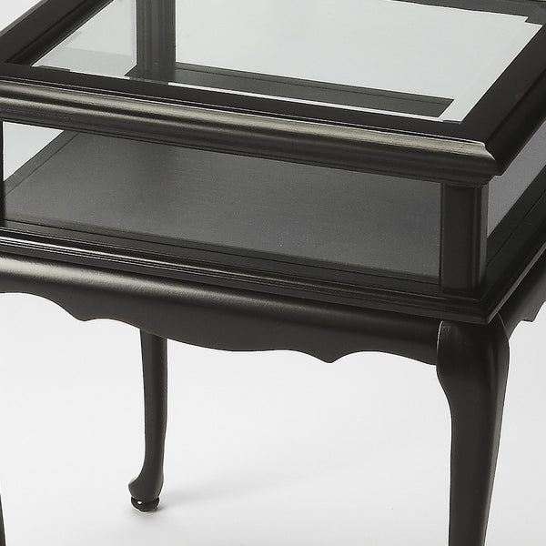 Homeroots 25" Black Glass End Table   488942