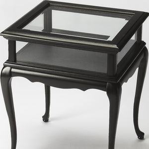 Homeroots 25" Black Glass End Table   488942
