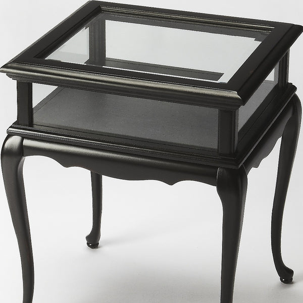 Homeroots 25" Black Glass End Table   488942