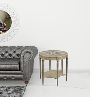 Homeroots 28" Beige Manufactured Wood Round End Table With Shelf   488944